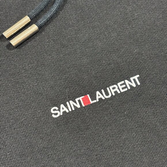 Saint Laurent Rive Gauche Logo Hoodie Black Size S 2019 - Picture 3 of 7